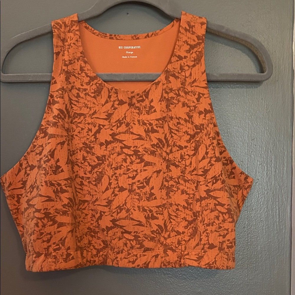 REI Orange Patterned Crop Top